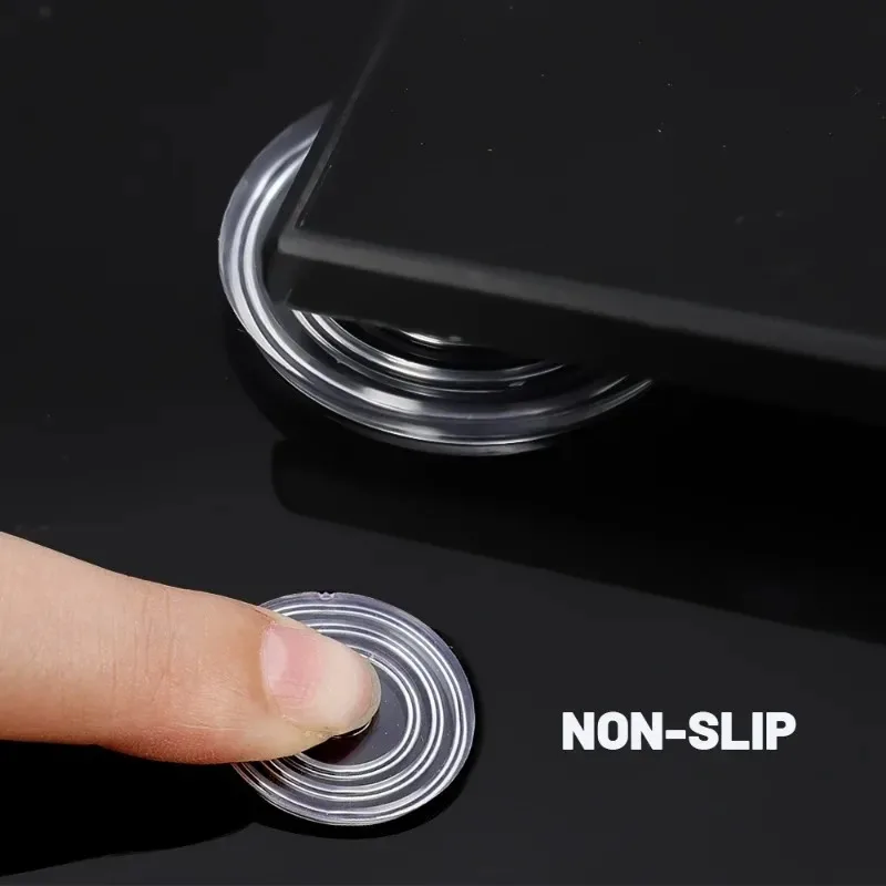 10/50PCS Round Glass Table Top Bumpers Furniture Transparent Silicone Table Pads Soft Non Adhesive Anti Slip Rubber Suction Pad