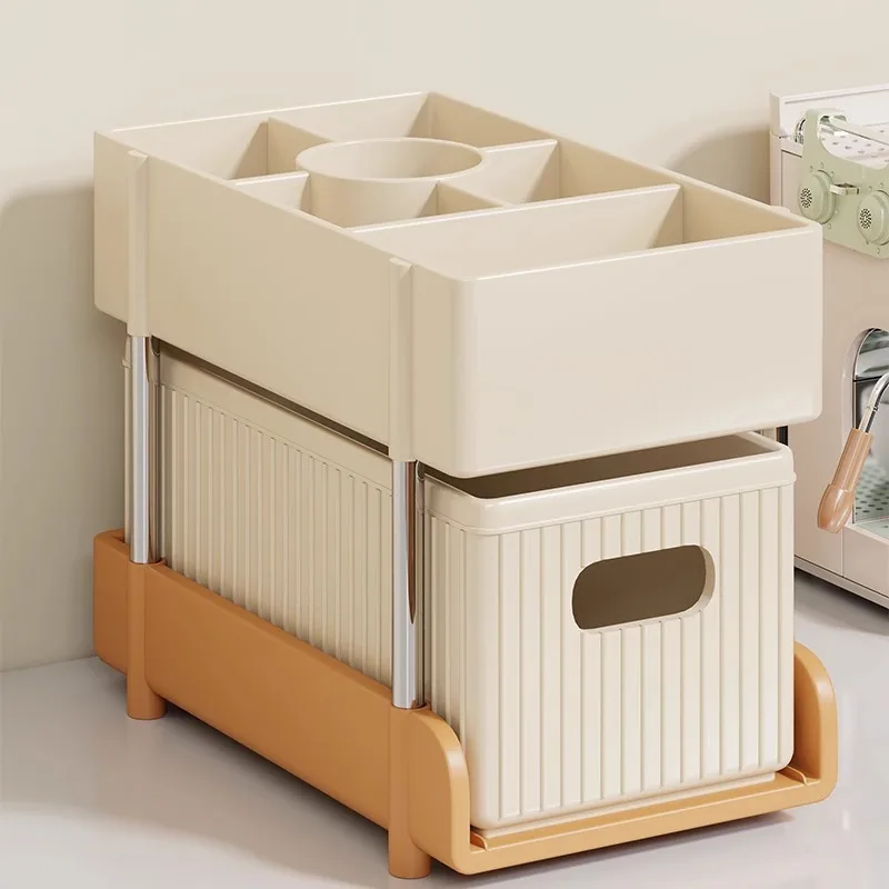 

Высокое качество PP + HIPS + труба из нержавеющей стали, настольный ящик для хранения, органайзер для фойе, офисный ящик, стильный чайный пакетик, многослойная полка для закусок