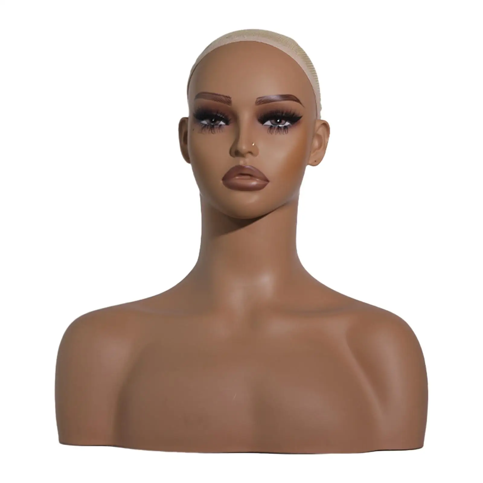 Realistic Female Mannequin Head Manikin Wig Display Stand Making Styling,Wig Holder for Scarf Jewelry Beauty Salon Adults Men