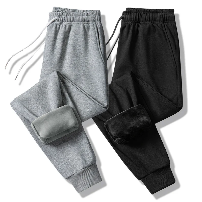 

Прямые спортивные спортивные штаны для бега, теплые дышащие брюки на шнурке, осенние свободные мужские модные уличные повседневные классические брюки