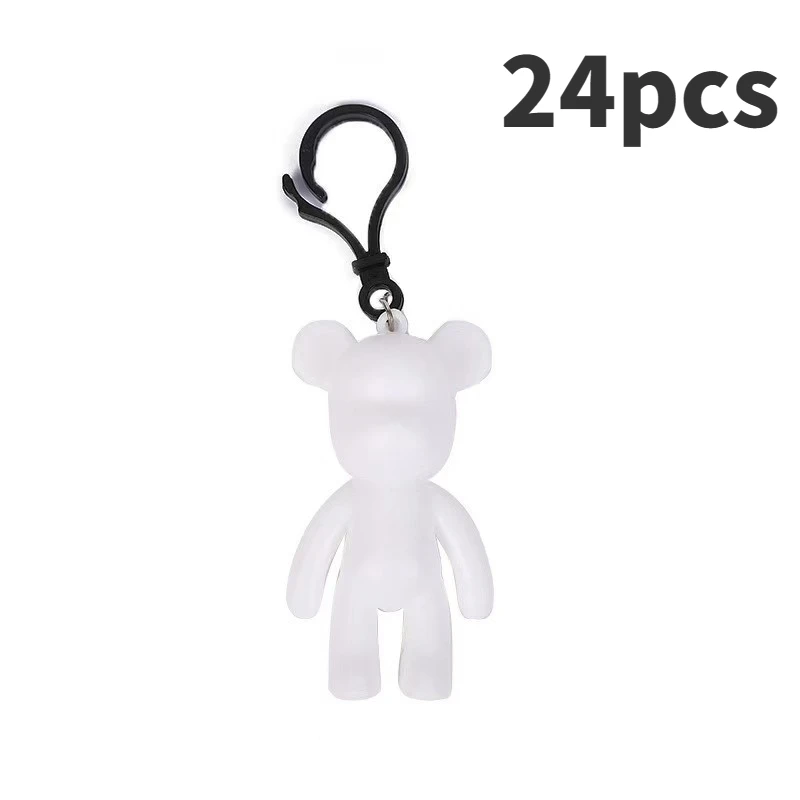24 szt. Zestaw DIY do malowania niedźwiedzi, ręcznie robione figurki Gloomy Bear POPOBE, białe, puste formy, zabawki winylowe dla dzieci, Medicom Toys