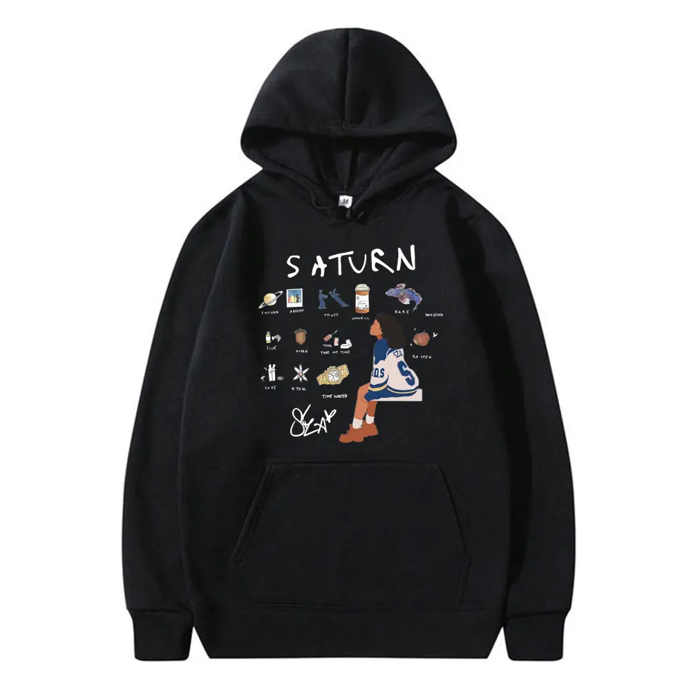 

SZA 2024 New Music Saturn Hoodies Men Women Clothing Harajuku Pullovers Fashion Vintage Casual Long Sleeve Sweatshirts Fans Gift