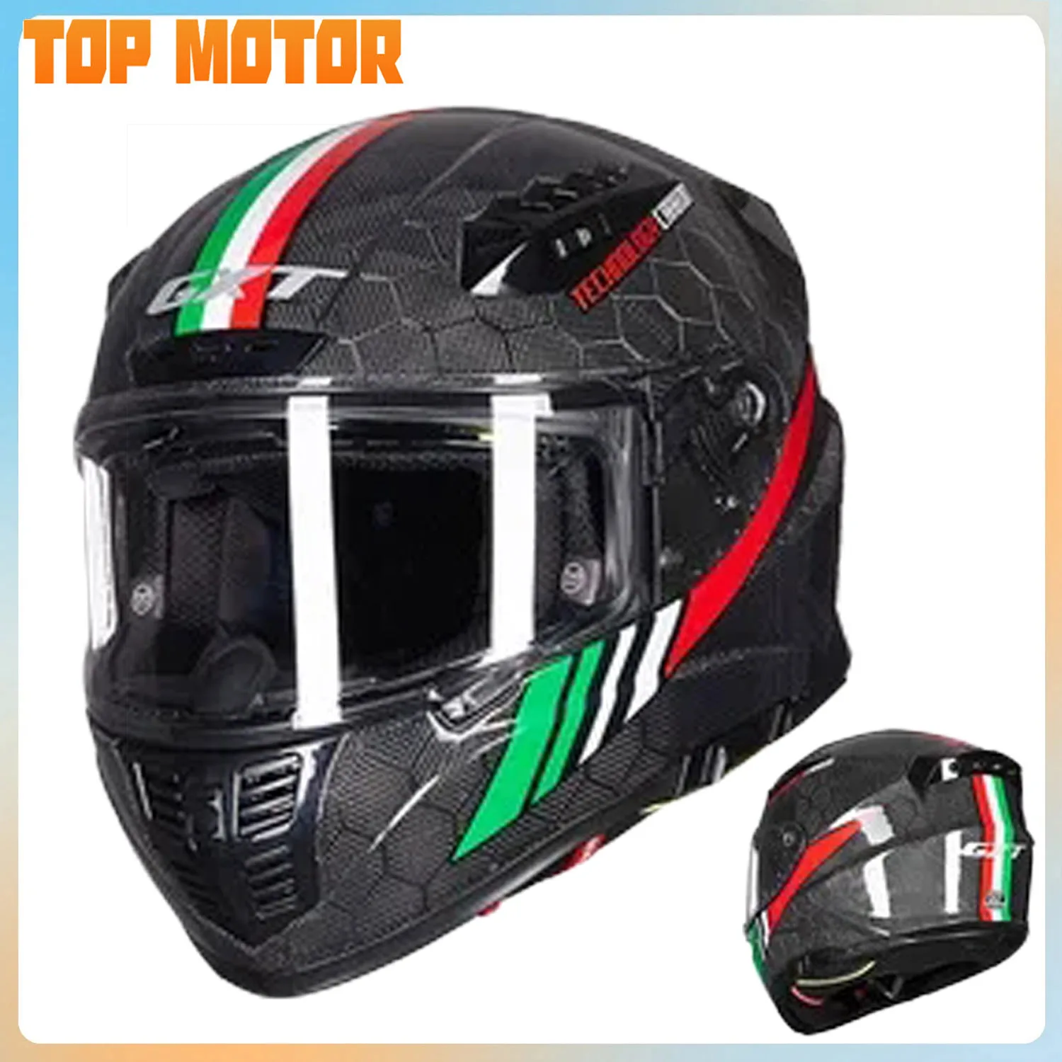 Carbon Fiber 12k 3K GXT FA602 Motorcycle Helmet Full Face Helmet Double Lens Casco Moto Lightweight DOT Certification Capacete