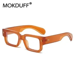 Vintege Computer Glasses Frame Women Men Rectangle Eyewear Blocking Glasses Rivets Eyeglass Thick Frame Anti Blue Light Glasses
