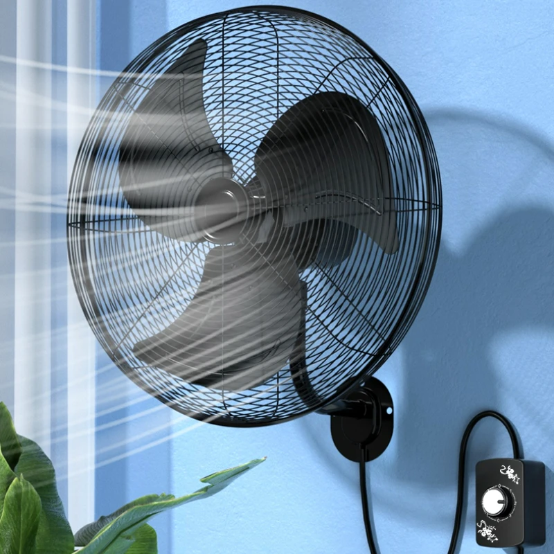 Ventilador Industrial Metal Fan Blade Wall Fans. Wall Mounted Circulating Electric Fans. Commercial Strong Power Horn Fan