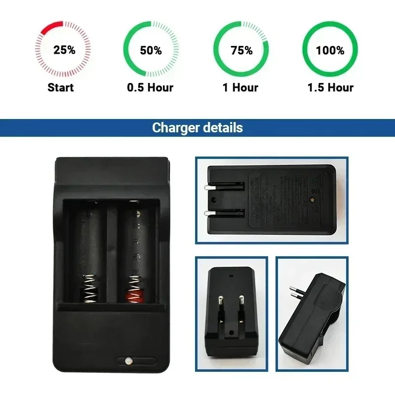 New 3.7V 2800mAh Lithium Li-ion 16340 Battery CR123A Rechargeable Batteries 3.7V CR123 for Laser Pen LED Flashlight Cell+Charger view 5