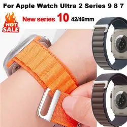 Alpine Loop for Apple Watch Ultra 2 Band 49mm 44/45mm 38/40/41mm Metal C-Hook Nylon Sport Strap iWatch Serie 9876543 SE10 42/46m