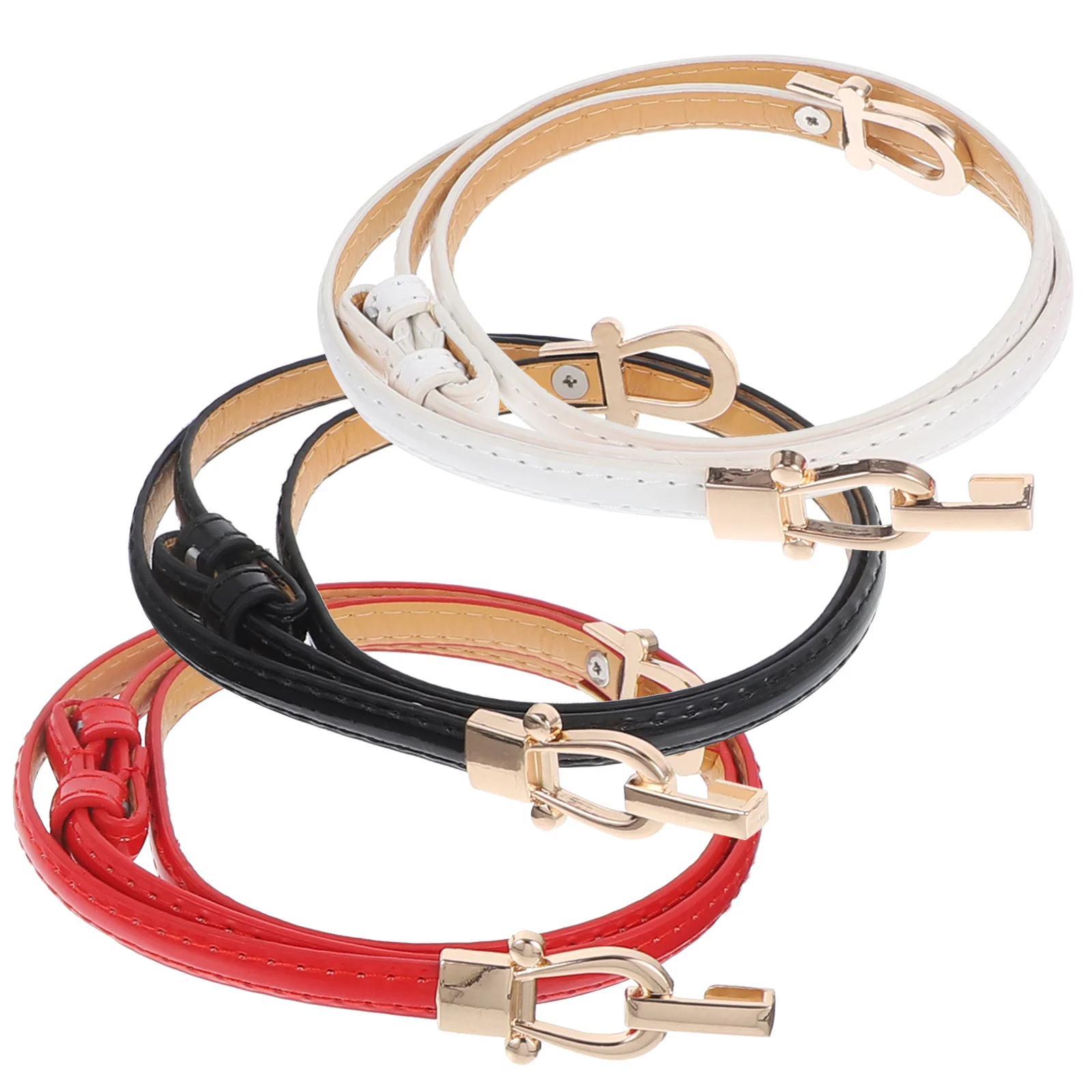 

3Pcs Womens Waist Belt PU Dress Belts for Jeans Pants Skinny Buckle Belts for Dresses Casual Wear Women Waist Belt