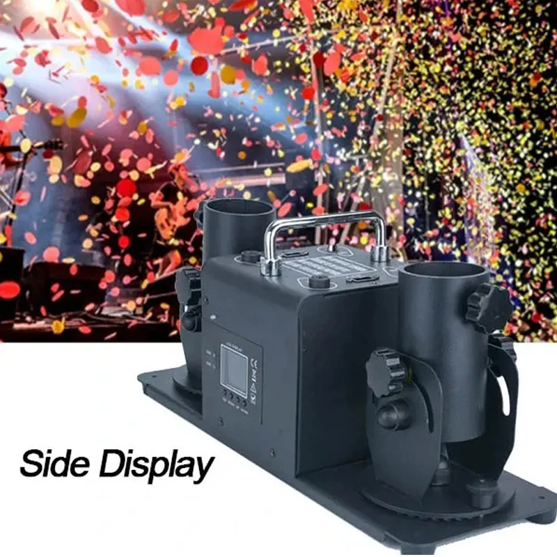 

Confetti Cannon Machine DMX Remote Control 2 Holes Double-Shot Electronic Cannon Launcher Bar Wedding Party Props