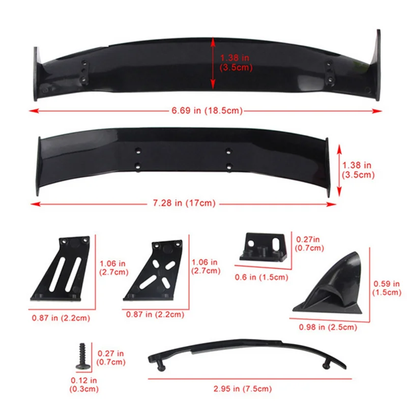 Efficient 1/10 RC Racing Drift Car 2 Kinds Rear Tail Wing Body Spoiler Wing 1:10 Universal Parts Accessories