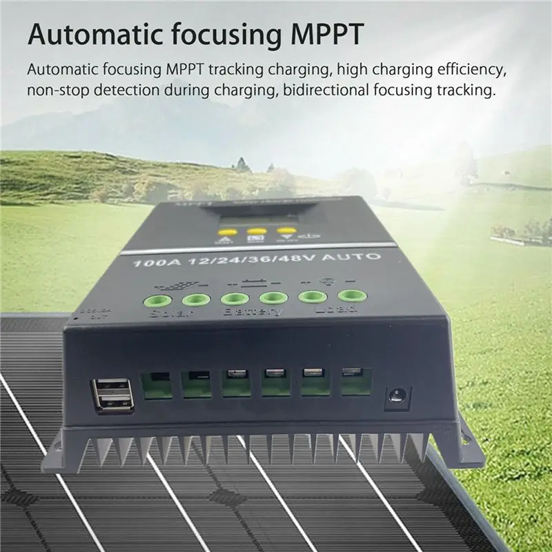 BMBY-3X PWM 100A 12V 24V 36V 48V AUTO Solar Panel Charge Controller Solar PV Battery With LCD MPPT Solar Controller