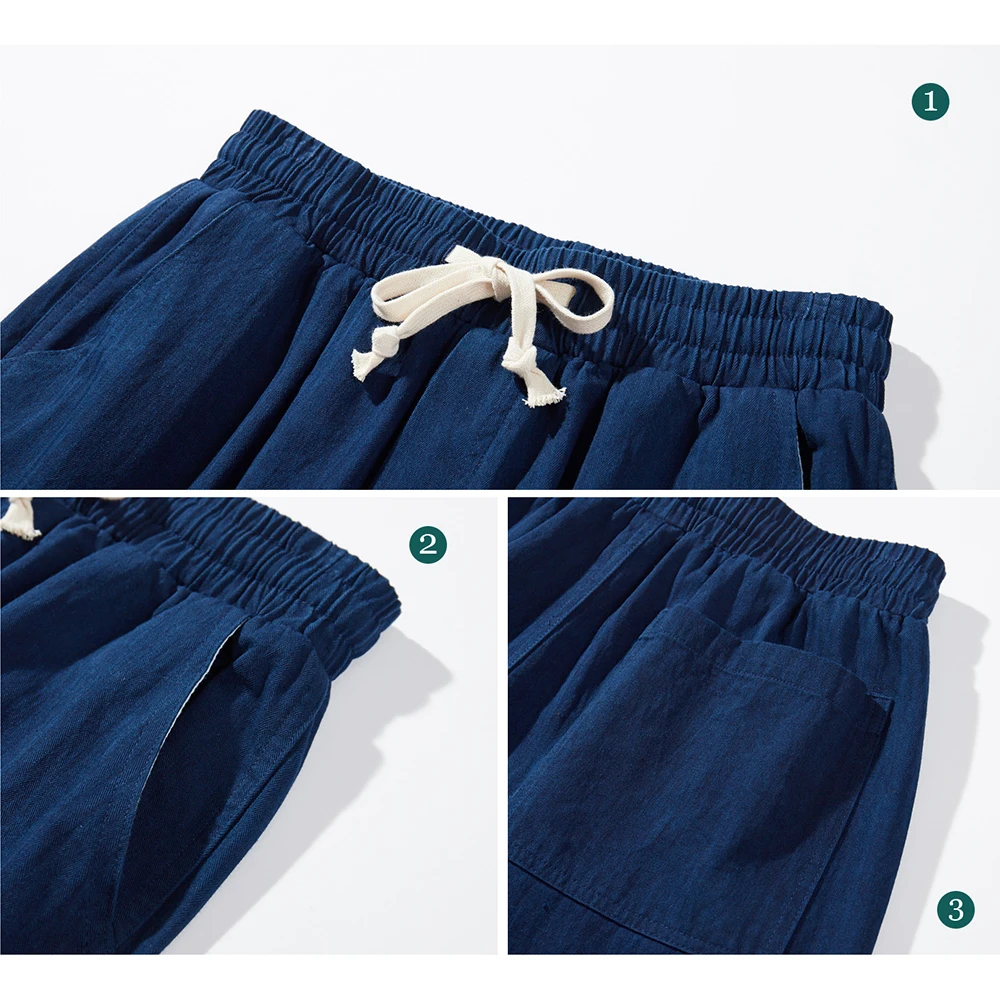 Pantaloni indaco Vintage pantaloni a gamba larga in tessuto a spina di pesce 2022 primavera autunno nuovi pantaloni Casual dritti larghi tinti blu