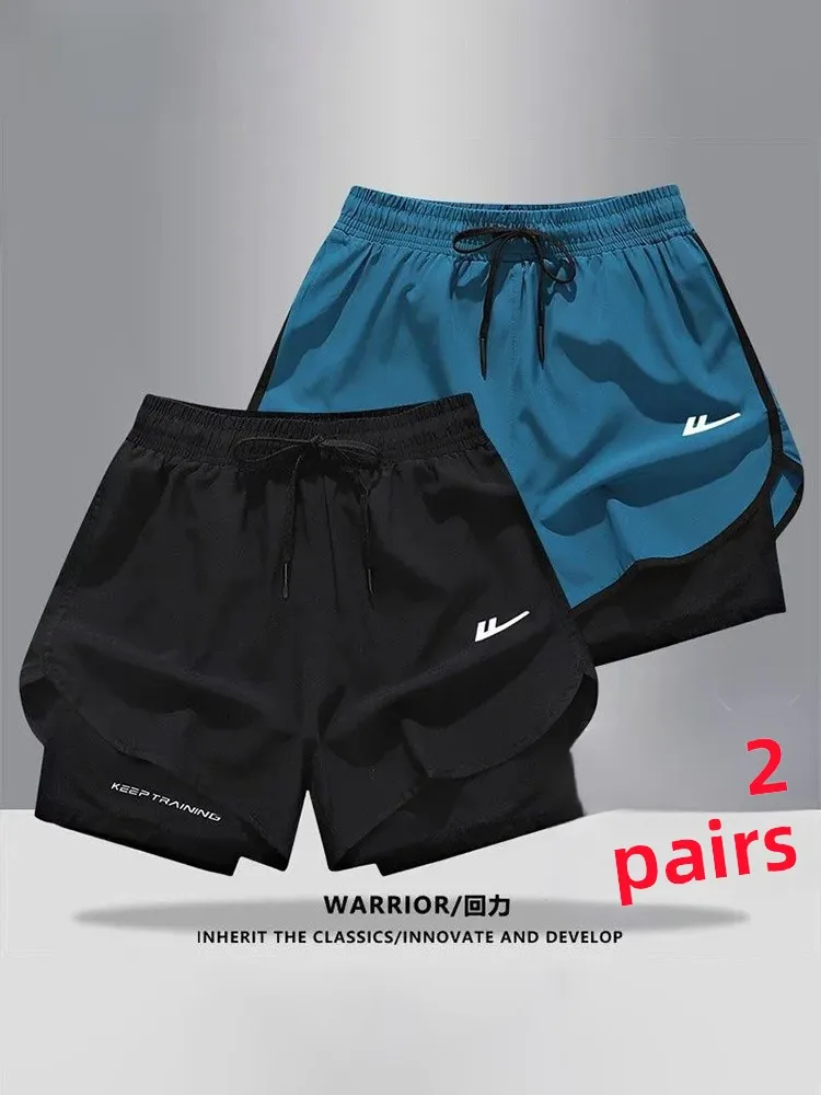 

Warrior Ice Silk Sports orts Men's Summer Fitn Running Qui Dry Thin Casual Pants Stand Fit Polyester Fiber Pure Color
