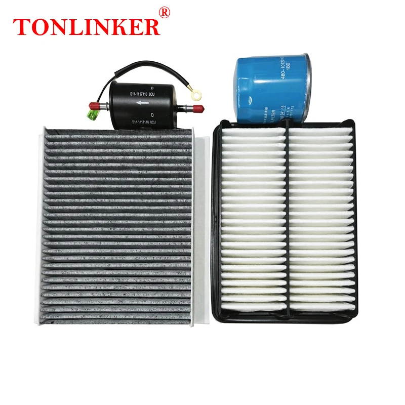 TONLINKER Car Cabin Air Filter Oil Filter Fuel Filter For Chery Tiggo 4 Pro 2022 2023 SUV 1.5MT 1.5CVT Car Accessories Goods