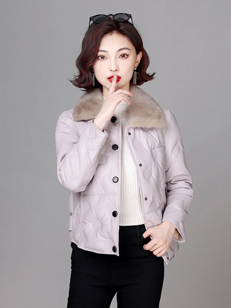   Giacca in Vera Pelle di Pecora da Donna Ning, Modello Slim Fit, Nuova Collezione Invernale 2025