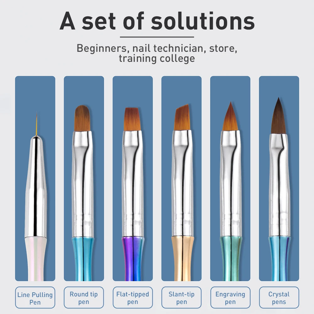 Streifen Linie Zeichnung Stift Nail Art Pinsel Set Acryl UV Gel Erweiterung Nail Art Liner Pinsel Nägel Nagel muster Design