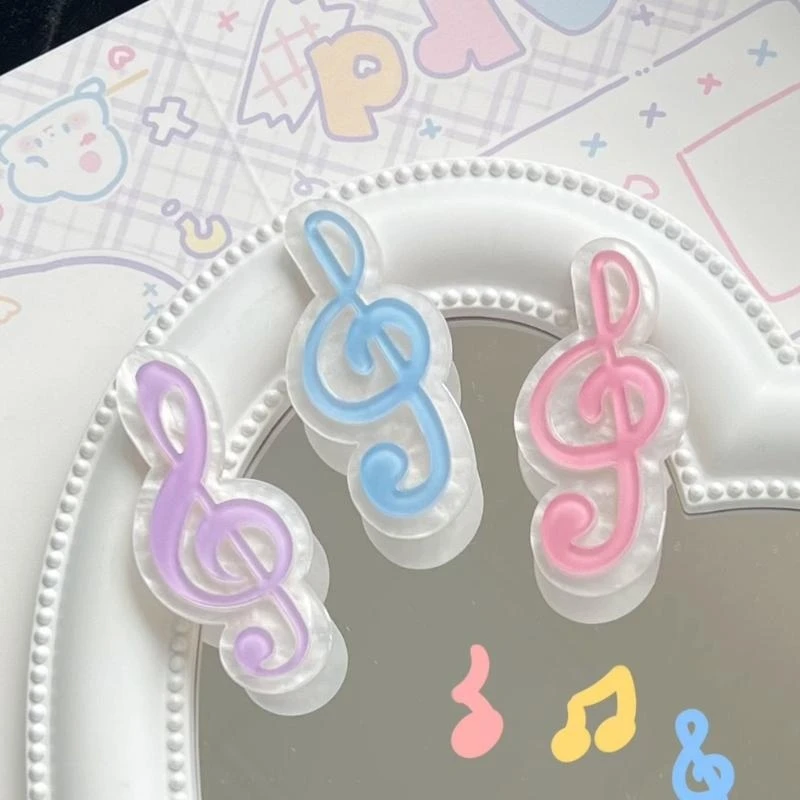 652f Traceless Musicnote Hairclip Candy Color Sice Pin