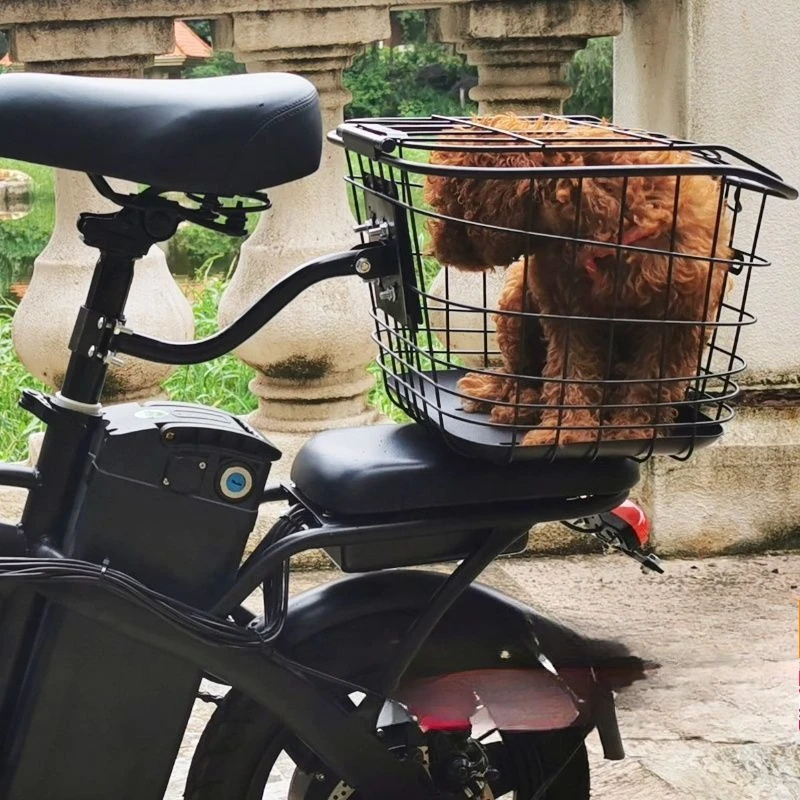 Foldable E-Bike Rear Basket - Lightweight Cargo Rack for Commuting/Camping, Quick-Release & 25KG Load, Fits RadPower/Tomofree