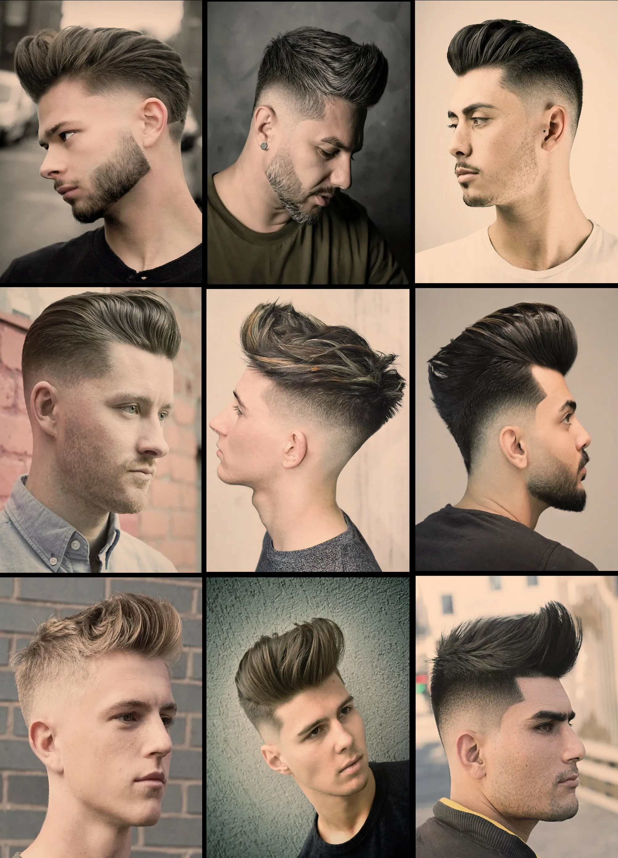 Classic Men's Hairstyle Design Picture Vintage Kraft Paper Posters and Prints Haircut & Shave Service Barber Shop Decor Painting