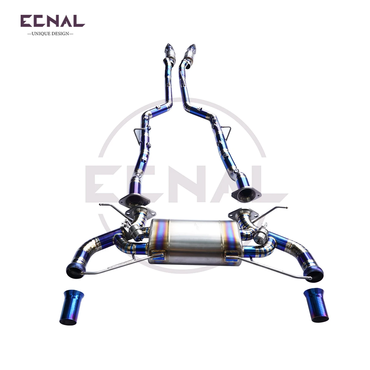 Ecnal Exhaust Titanium Alloy Catback Pipe with Valve Muffler for Aston Martin Vantage Virage Rapide Vanquish DBS DB9 6.0L V12