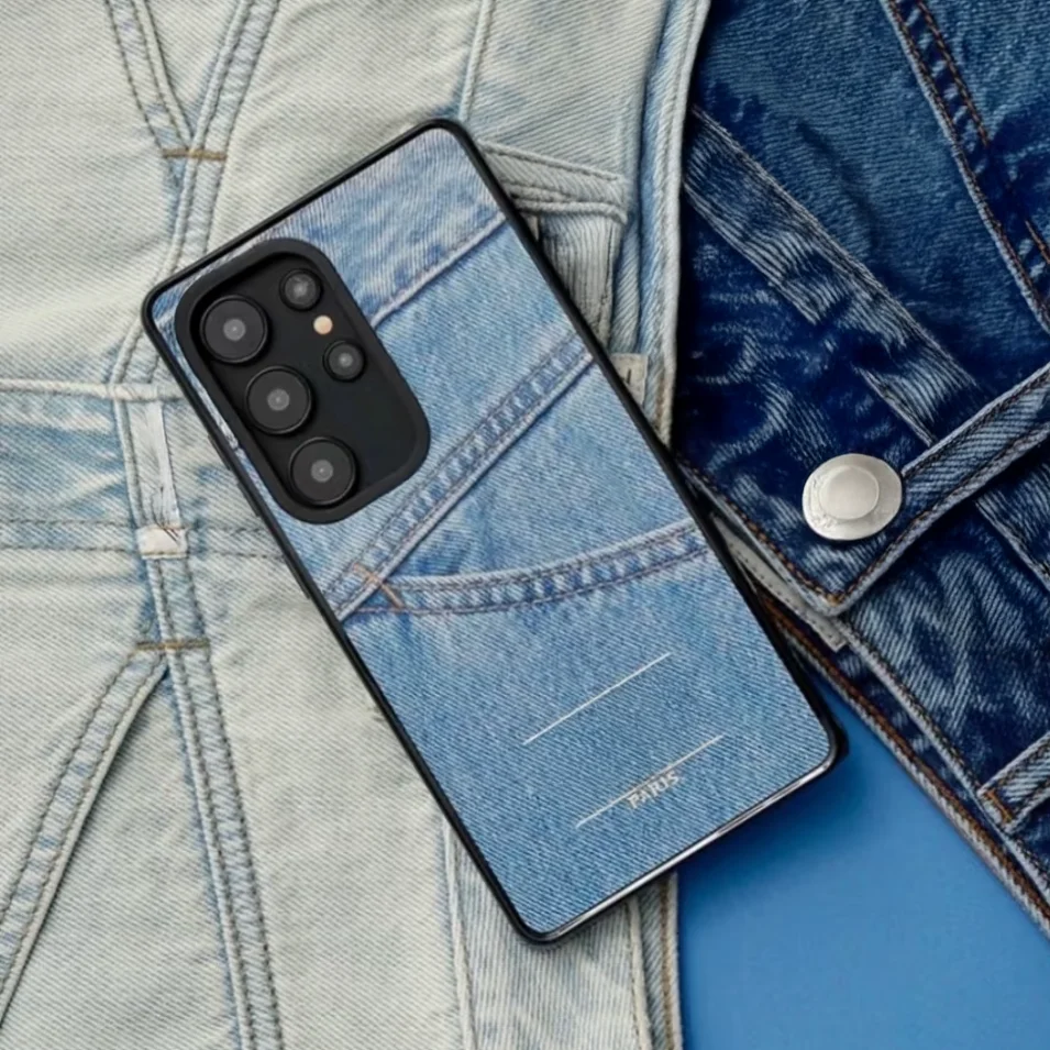 

Denim Pattern Acrylic Magnetic Case for Galaxy S23 S24 S25 Ultra Plus S25U S25+ Shell