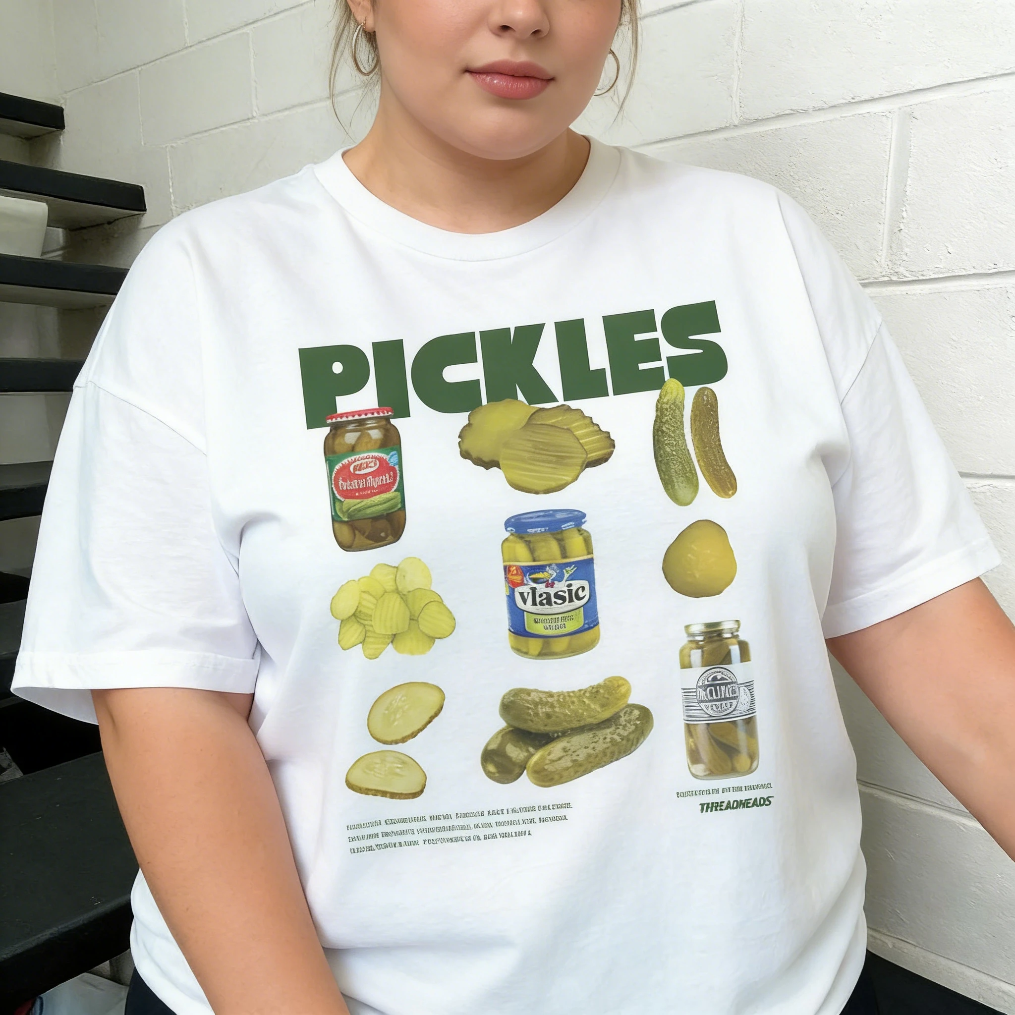 

Женская рубашка больших размеров, модные футболки с принтом Pickles, винтажные милые забавные футболки с графическим рисунком, футболки с короткими рукавами, женская одежда
