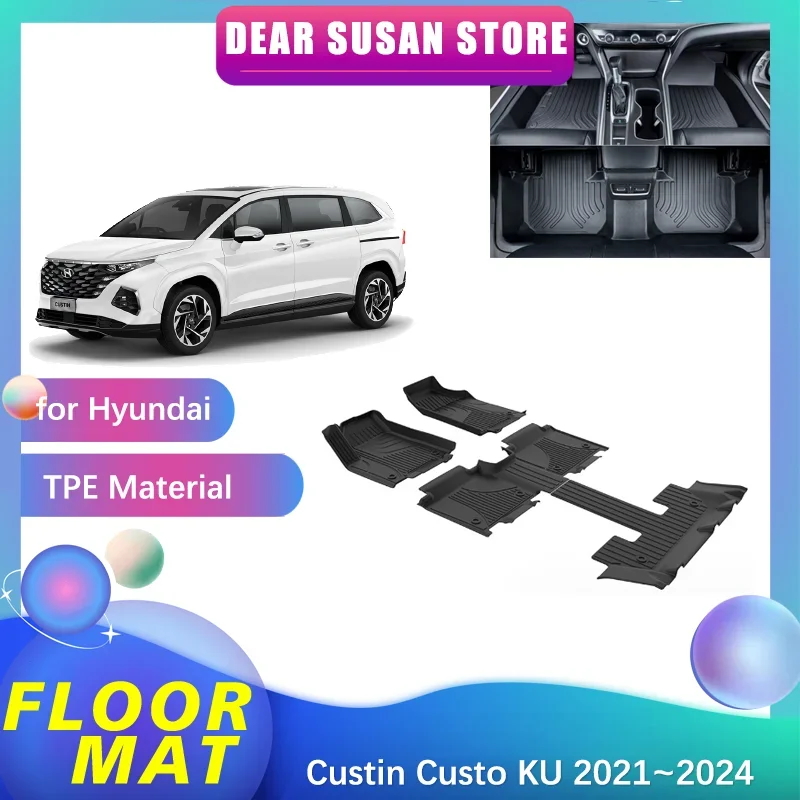 

Floor Mat for Hyundai Custin Custo KU 2021~2024 Foot Parts TPE Interior Liner Waterproof Carpet Pad Custom Cover Rug Accessories