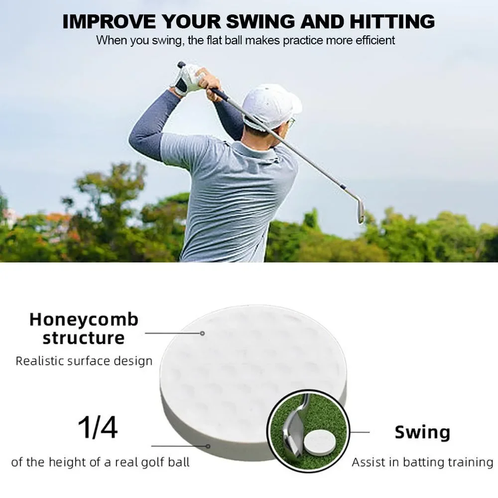 1PC Golf Ball Training Aid Portable Lightweight Golf Practice Balls Flat Shaped Putting Training Aid with Honeycomb for Skills