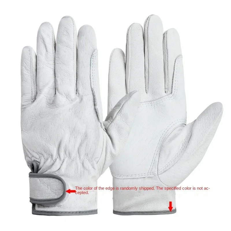 Labor Protection Gloves Anti-Ironing Pig Skin Wear Resistant Thick Durable Work Site Maintenance Handling Welders