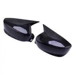 Horn Style Car Side Rearview Mirror Cover Trim Fit for Acura ILX 2013-2017 2018 2019 2020 2021 2022 Black Carbon Fiber Style ABS