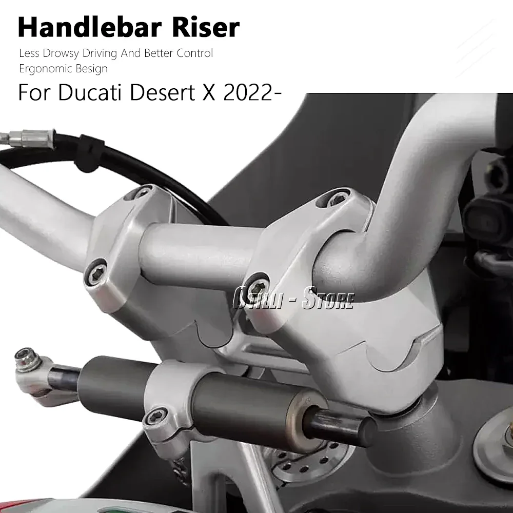 Motorcycle Accessories New Aluminium Handlebar Riser Bar Mount Handle Clamp For Ducati Desert X DesertX DESERT X 2022 2023