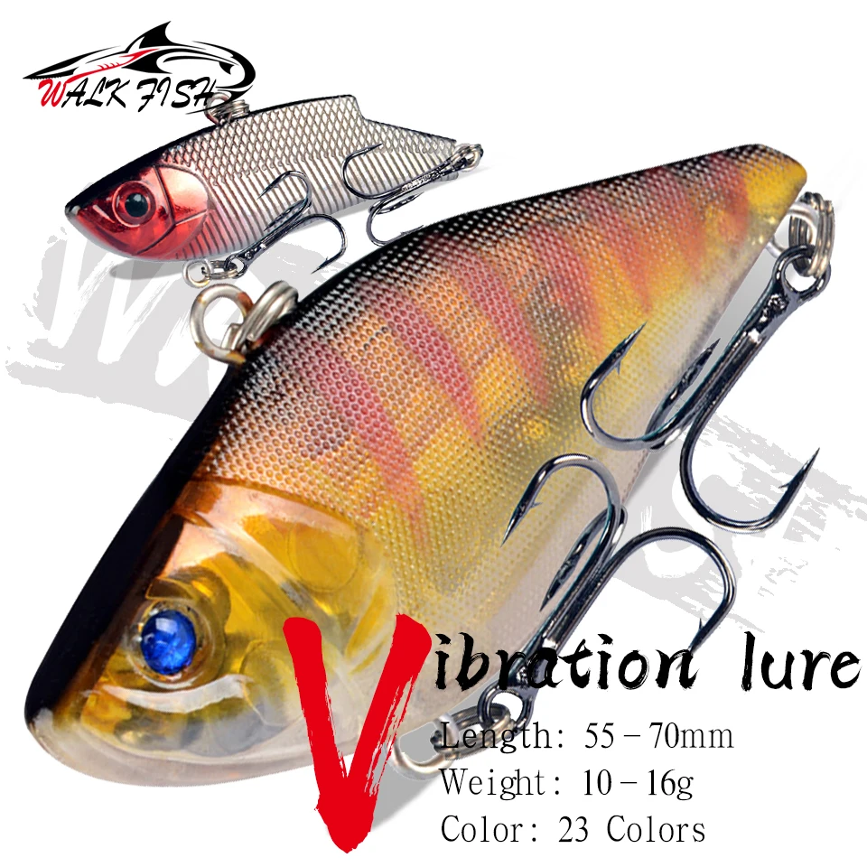 WALK FISH 10g/12g/16g VIB Spoon Bait Hard Winter Crankbait Wobbler Isca Fishing Artificial Lure Leurre Peche Salmo For Fishing