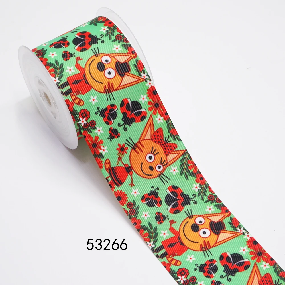 DIY Cartoon Animal Printed Grosgrain Ribbon For Craft Supplies Sewing Accessories 5 Yards. 53266