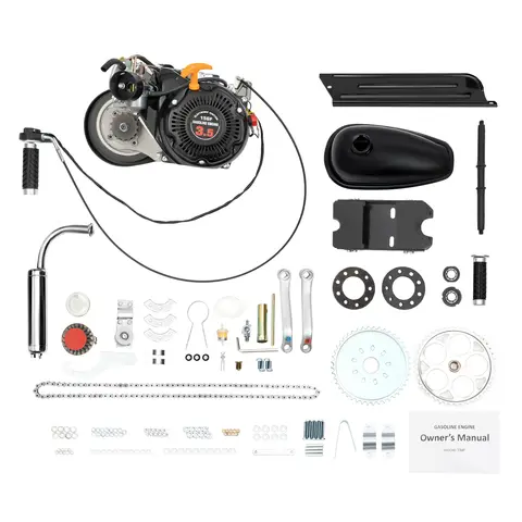 100CC 3.5HP 4-stroke CDI Bicycle Gasoline Engine Kit with 2L High-capacity Fuel Tank for Mountain Bikes Road Bikes Gravel Bikes