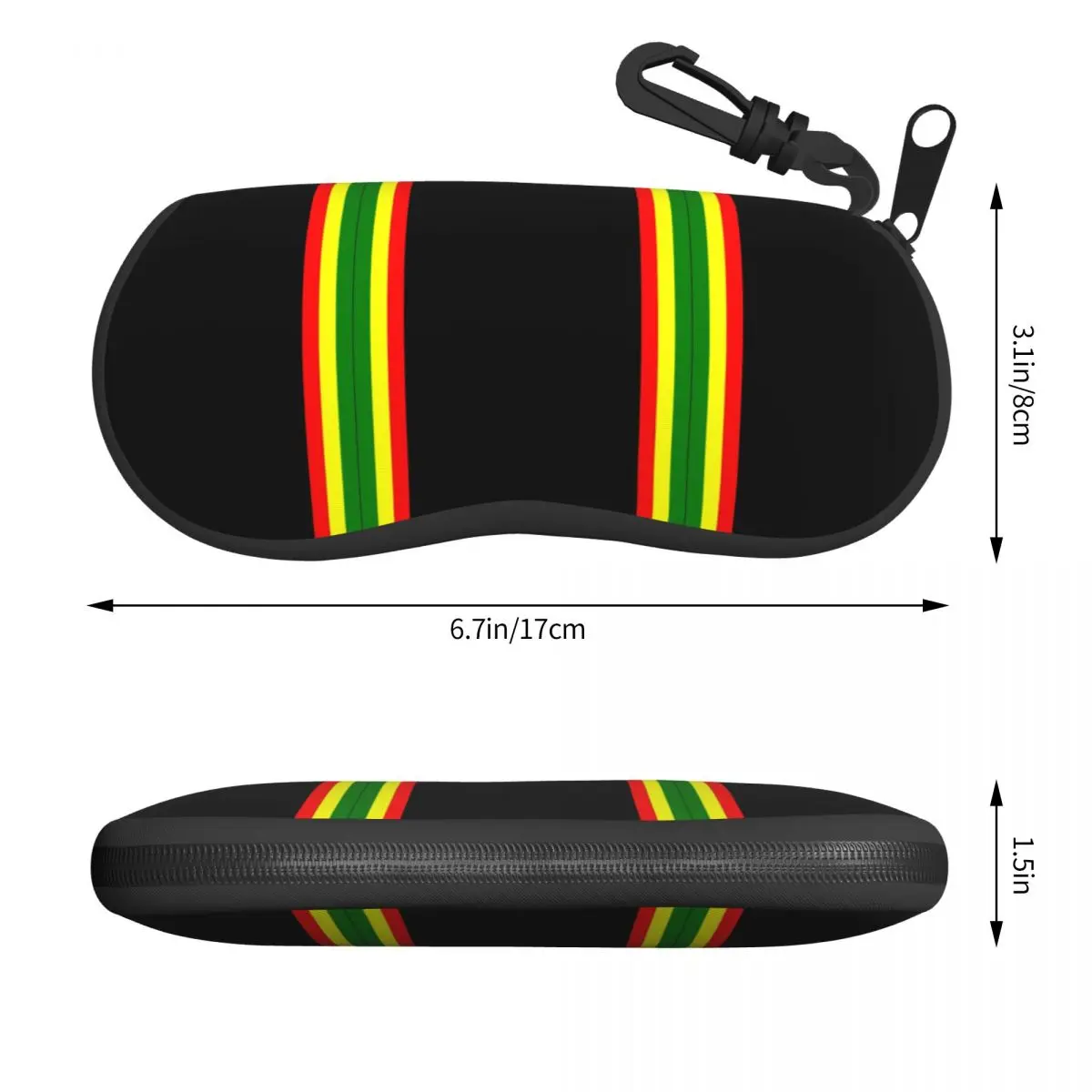 Rasta Stripe Rasta Color Shell Eyeglasses Case Women Men Fashion Glasses Case Sunglasses Box Pouch