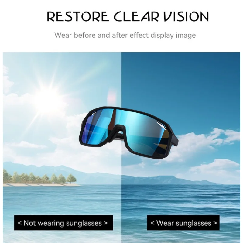 

Women UV Protection Sunglasses Polarized Sports Cycling Bike Glasses Men Large Frame Windproof Mtb Road Bike Riding Eyewear