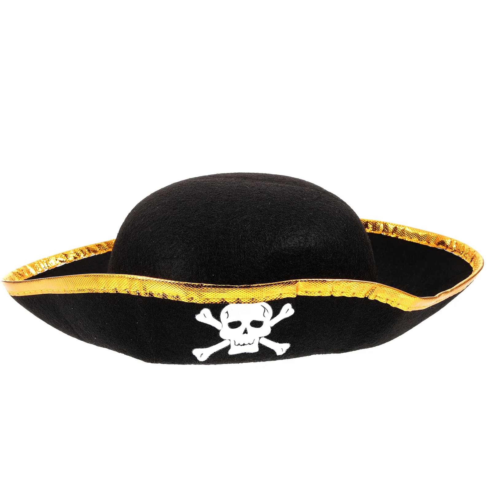 

1 pc Pirate Hat Set Skull Printed Gold Fillet Premium Material Kids Halloween Party Accessory Pretend Play Gift Outdoor