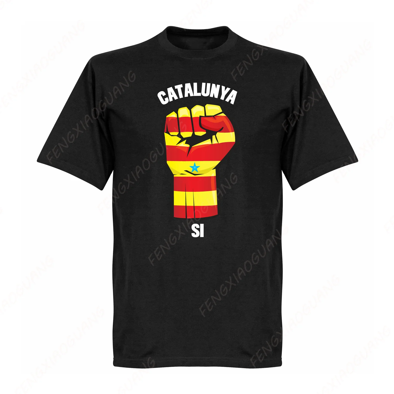 Catalunya Fist T-Shirt Unisex Short Sleeved T-Shirt New Summer Unisex Cotton Tops Loose Tee Hot Sale Faddish Casual T-shirts