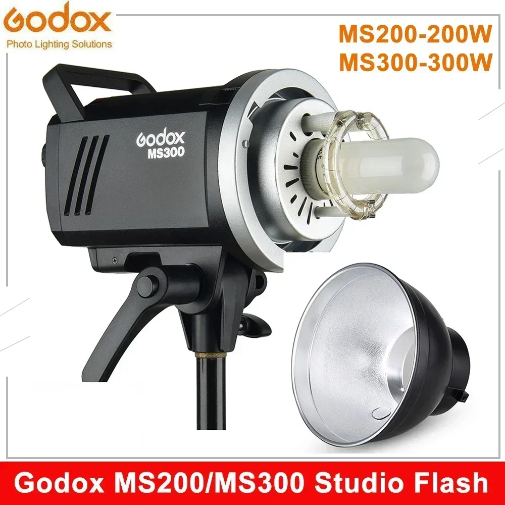 Godox MS200 200 Вт MS300 300 Вт Студийная вспышка 2,4G Встроенный беспроводной приемник Легкий компактный прочный студийный светильник с креплением Bowens