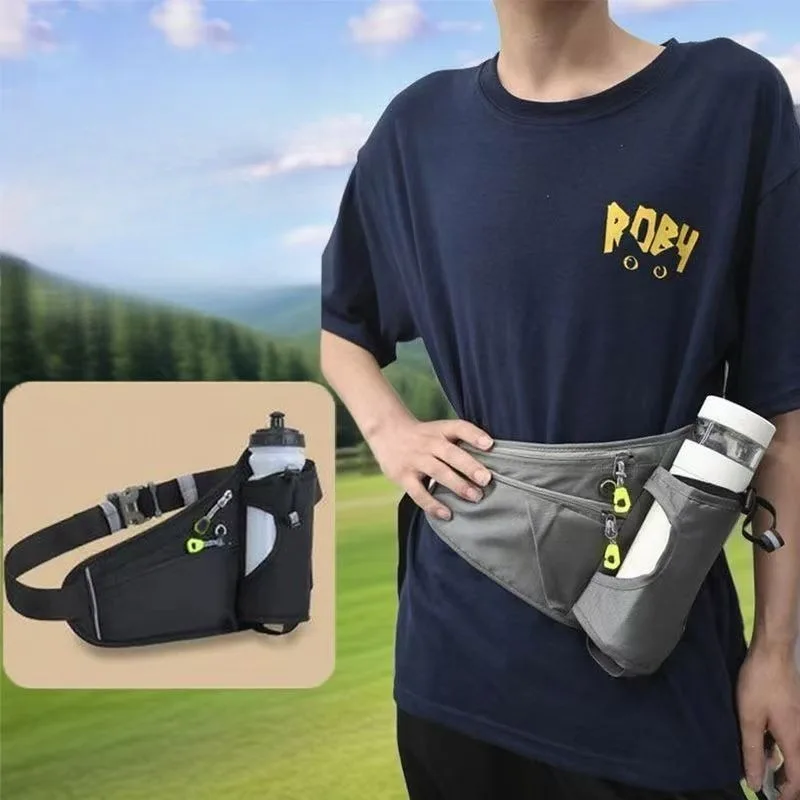 New Outdoor Sports Waist Bag, Multi-functional Fitness Water Bottle, Running Waterproof Mobile Phone Waist Bag