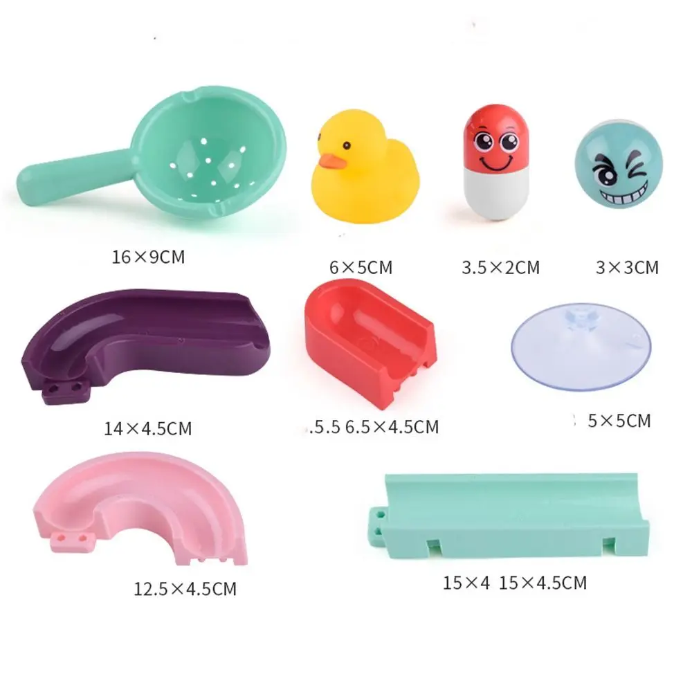 Mainan Cangkir Isap Geser Jalur DIY Warna-warni Jalur Perakitan Bayi Lucu Set Geser Bak Mandi Lucu Plastik untuk Bak Mandi Anak-anak
