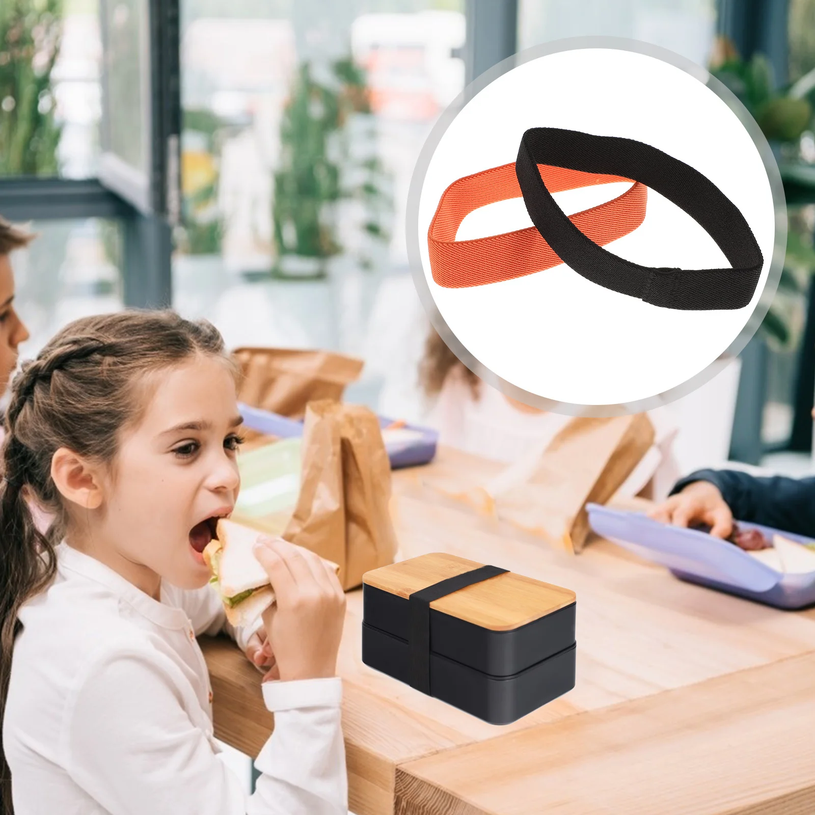 8 szt. Elastyczne paski do bento, odporne na zużycie, domowe paski do pojemników na lunch, wielofunkcyjne akcesoria do bento, paski do codziennego użytku.