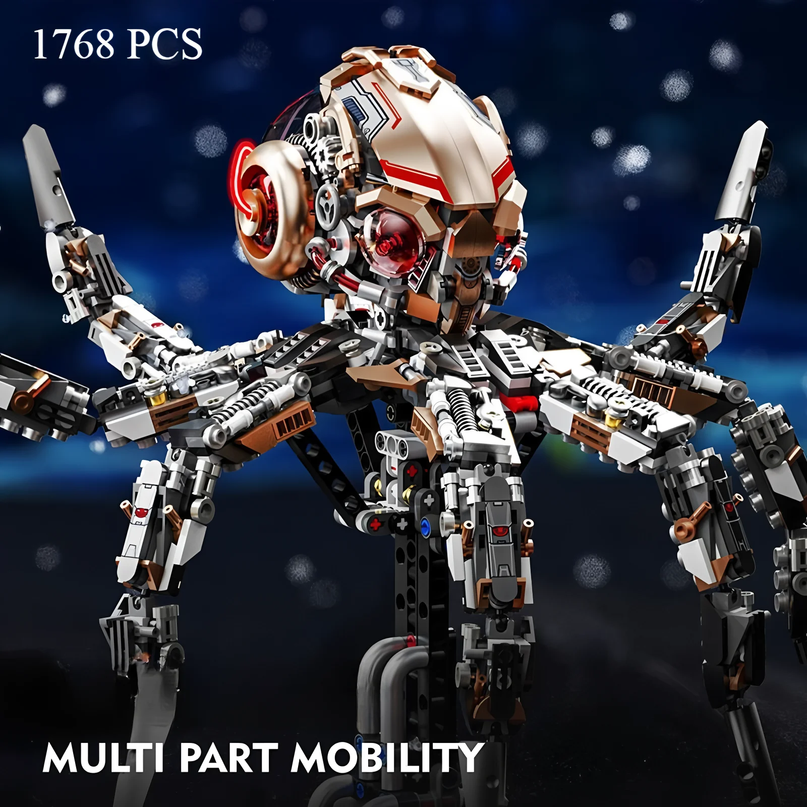

1768 Granule octopus building block model children mechanical science building block educational toy birthday gift new product