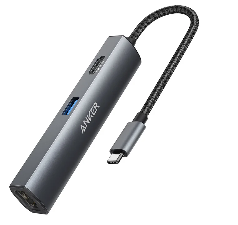 

Многопортовый адаптер 5 в 1, концентратор USB c с портом PD USB 3.0 и интерфейсом HD 4K для ноутбука Anker