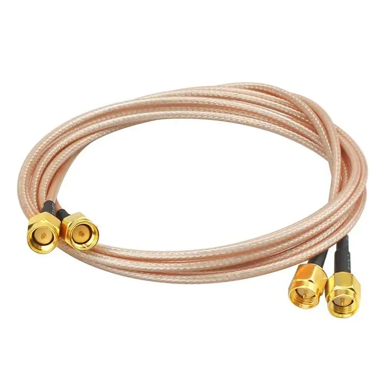 M09K 10Pcs RG316 Wire Jumper SMA Male To SMA Male Wifi Antenna Extension RF Coaxial Coax Cable Adapter Jumper(100Cm)