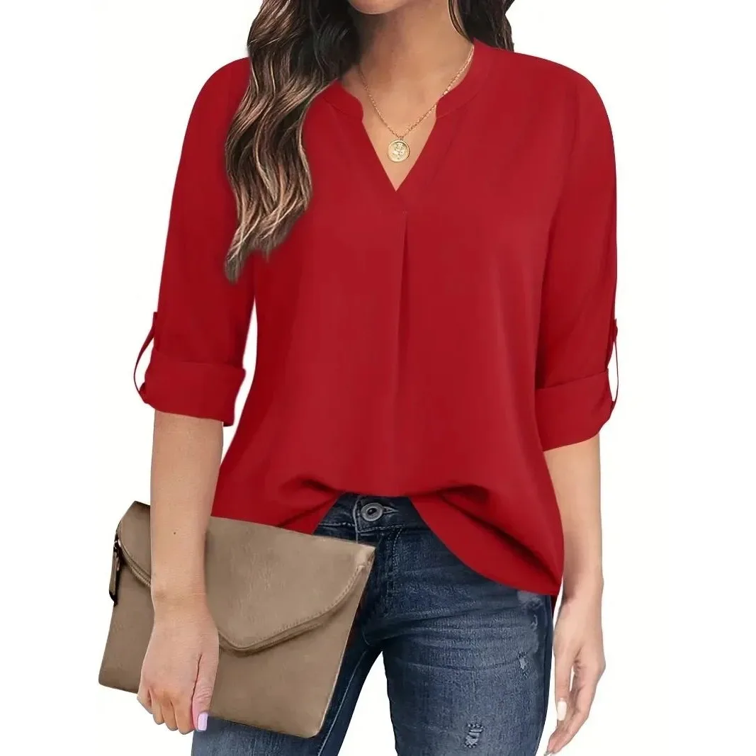 

plus Size Casual Tirt Women's XL-8XL Notched Sve Seven-Length Autumn Season Faion Men's Clothing Set