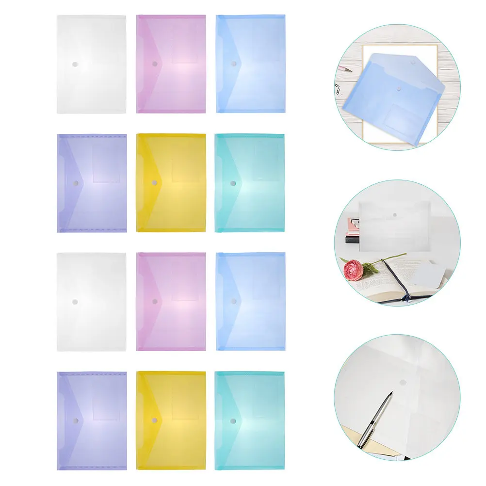 

12 Pcs Business File Pouch Documents Bag Storage Bags for with Zip Portable Travel