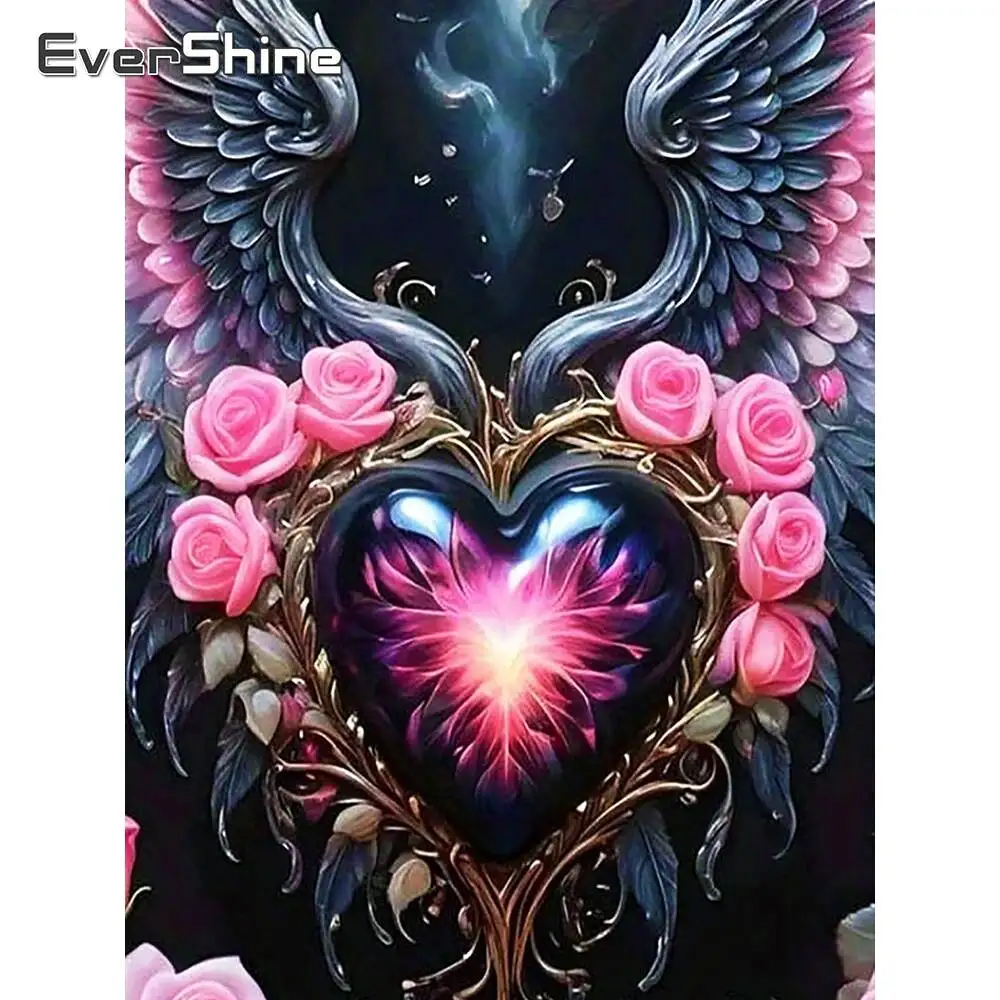 Evershine Diamant Malerei Liebe Herz Stein Mond DIY Mosaik Meer Handarbeiten Sonnenuntergang Stickerei Landschaft Handgemachtes Geschenk
