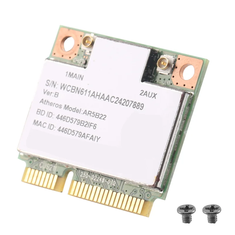 하프 미니 PCIe 무선 카드, AR9462 AR5B22 WB222, 300Mbps, 블루투스 4.0, WLAN, 와이파이