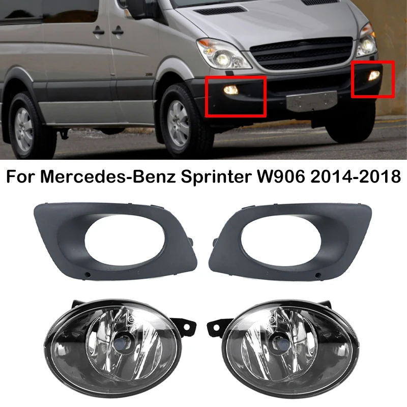 

1Set Left Right Front Fog Light Fog Lamp Frame Grilles Cover For Mercedes-Benz Sprinter W906 2014-2018 9068203861 9068203961